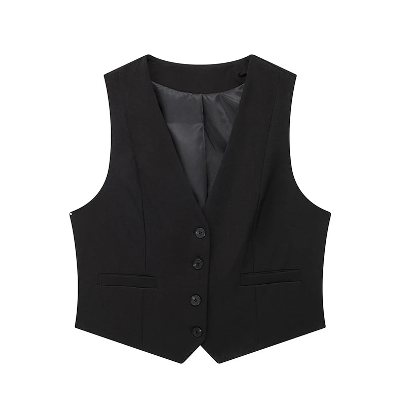 Breasted Waistcoats Vest Vintage Sleeveless Jackets