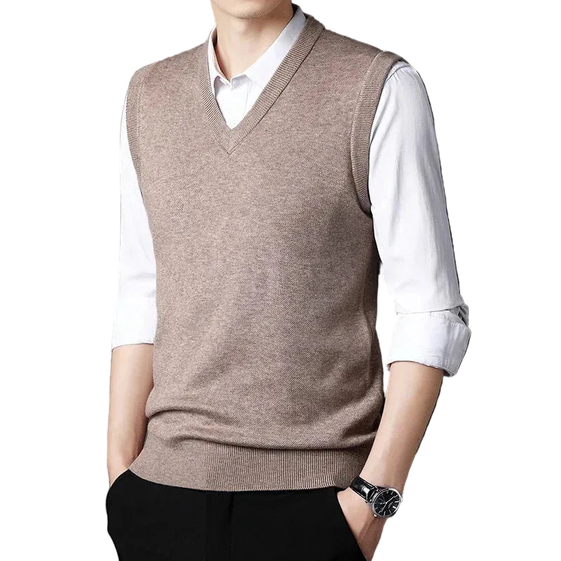 Men V-neck Knitted Vest