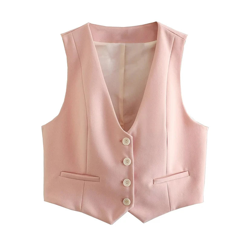 Breasted Waistcoats Vest Vintage Sleeveless Jackets