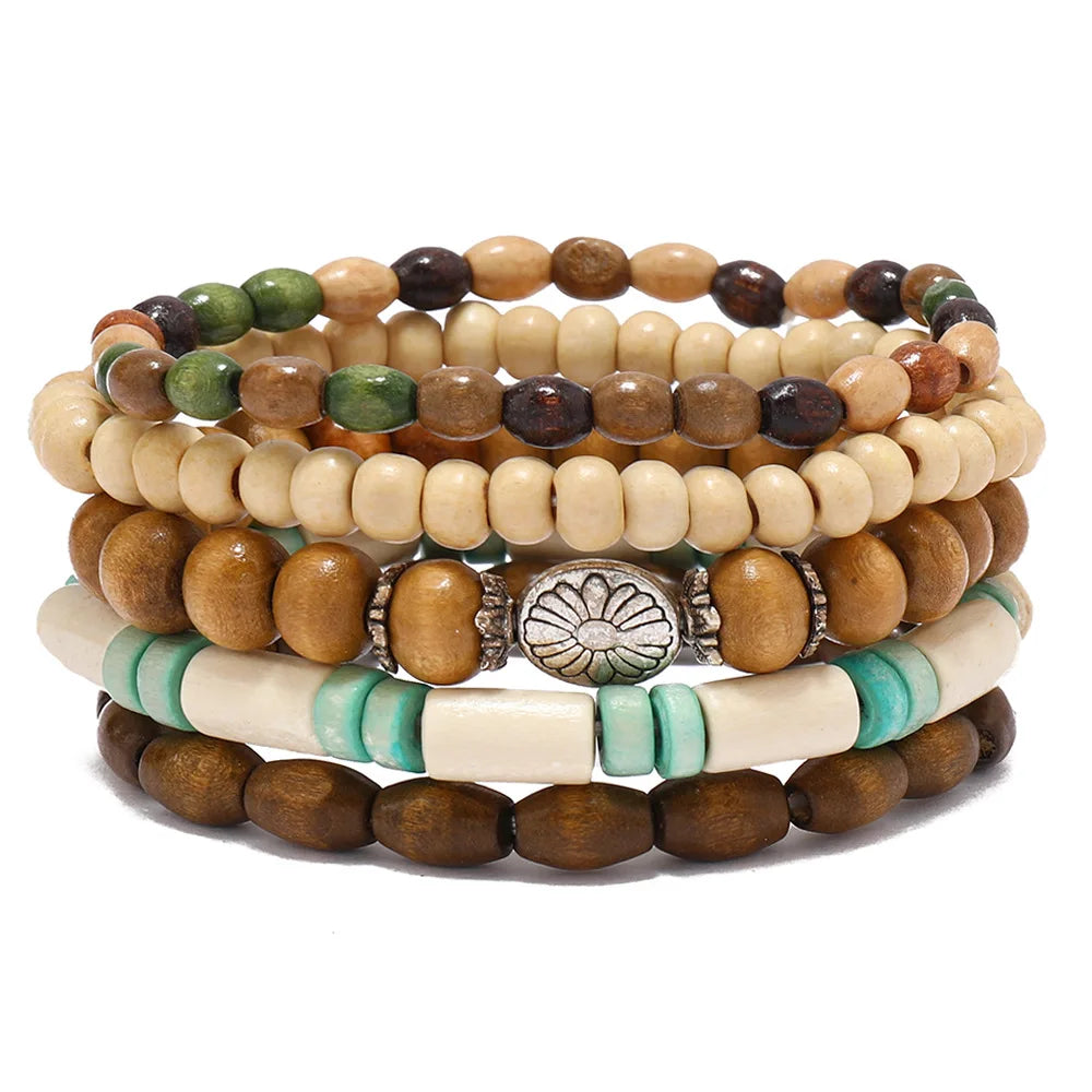 wood bracelets Hamsa