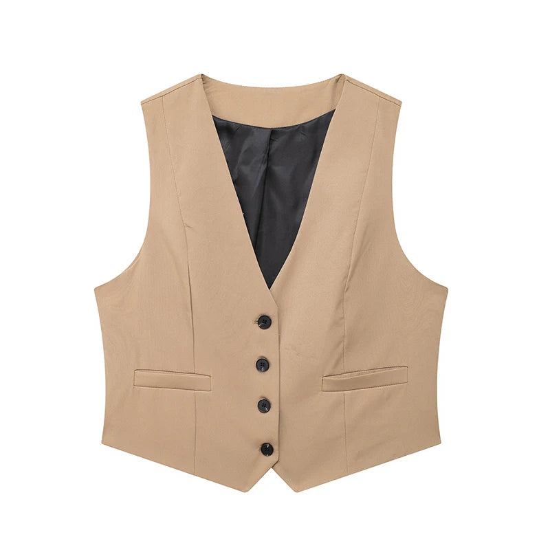 Breasted Waistcoats Vest Vintage Sleeveless Jackets