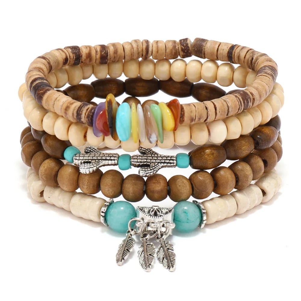 wood bracelets Hamsa